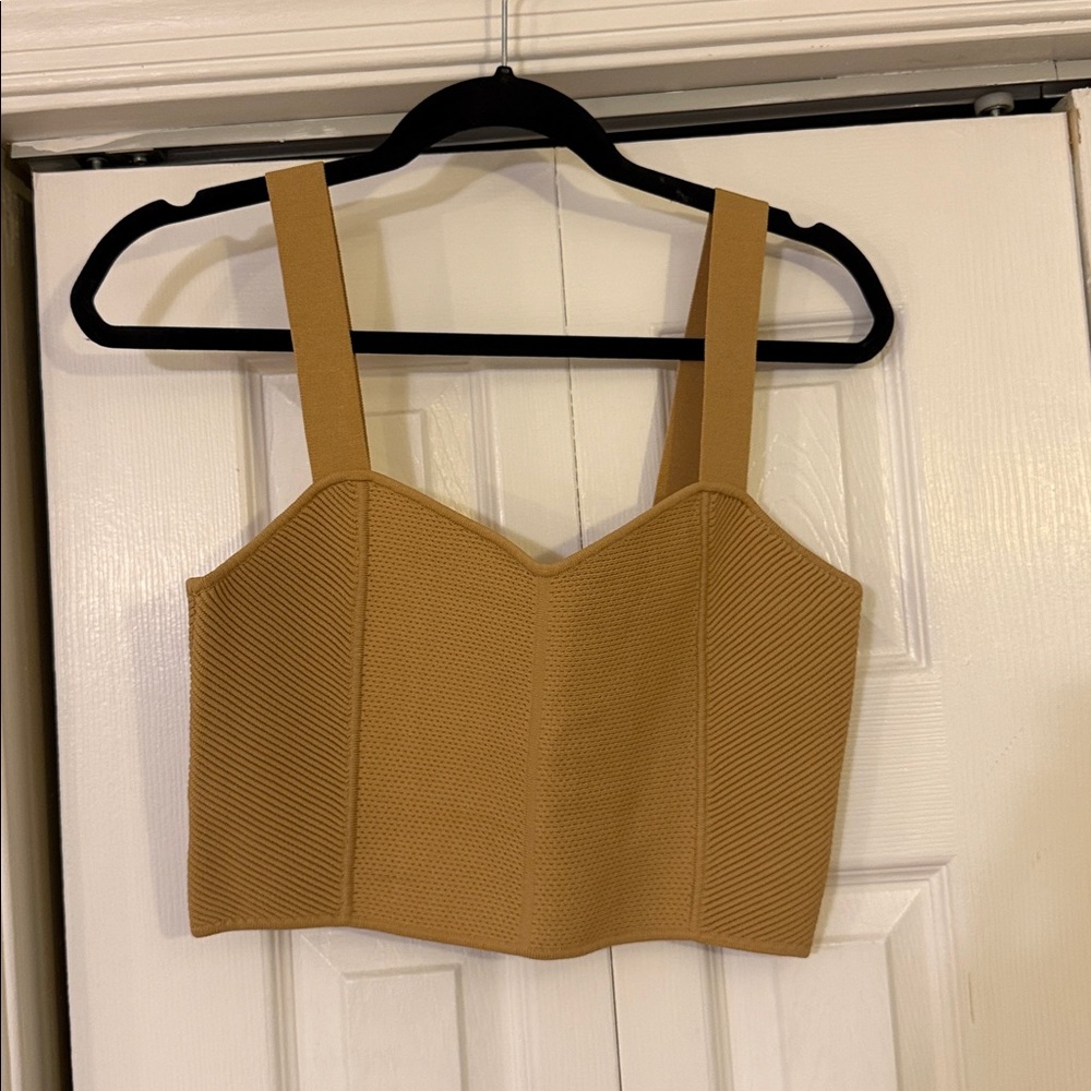M Bandage Tan Crop Top for Women